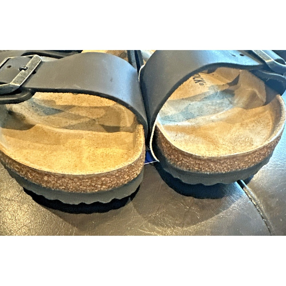 Birkenstock Black Two-Strap Cork Footbed Sandals - Picture 9 of 12